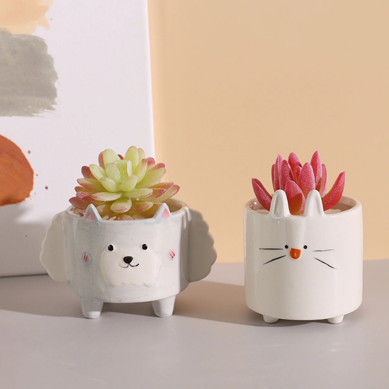 HomeQuill‚Ñ¢ Miniature Animal Succulent Pots - Nordic Side - 