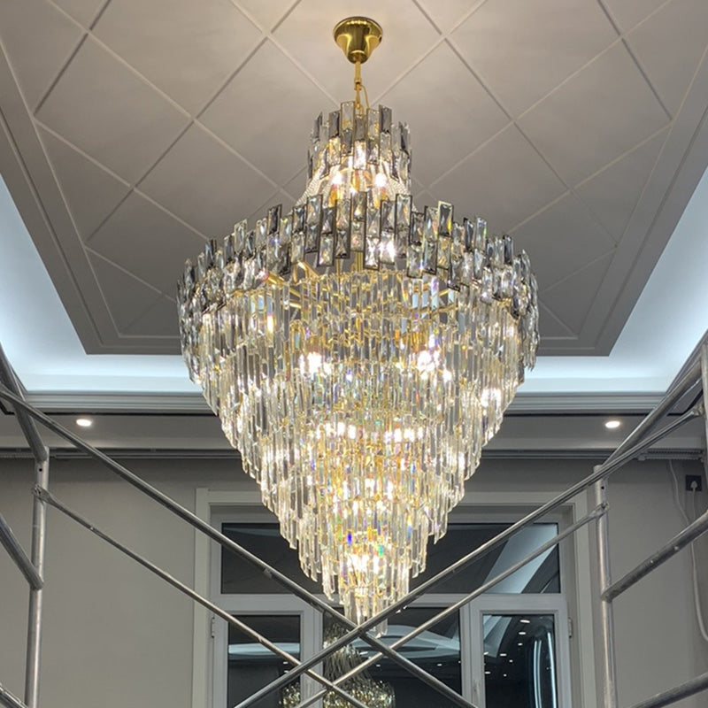 WOMO Gold Tiered Crystal Chandelier-WM2380