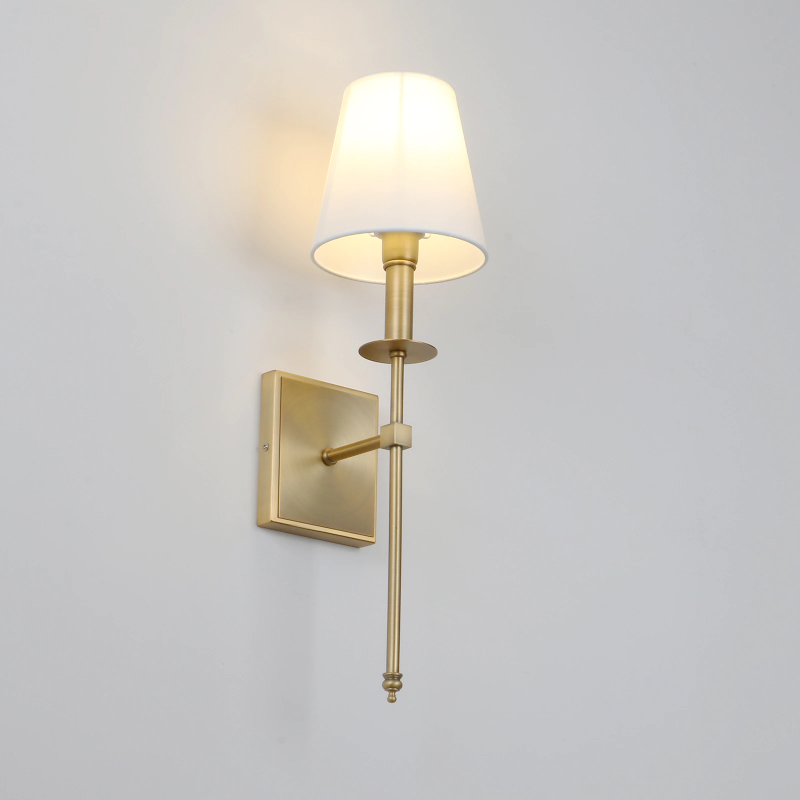 Pires Brass/Copper Wall Sconce - Fabric Shade