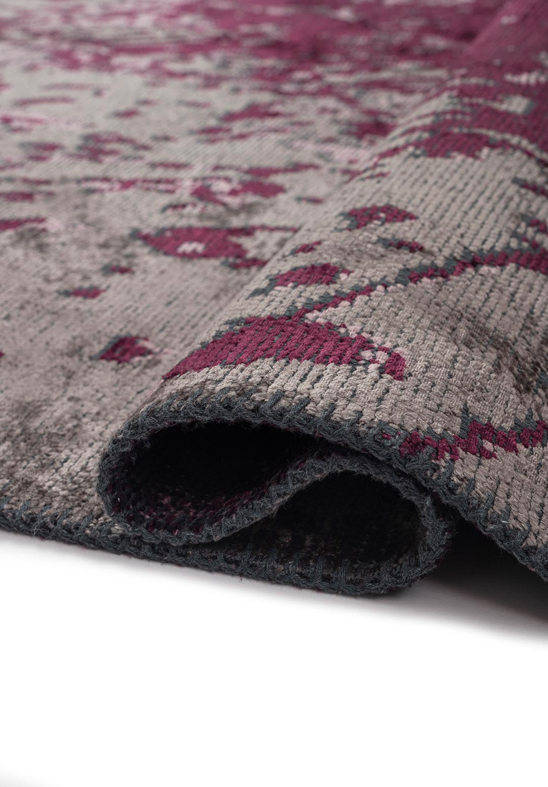 Mallorca Dark Damson - Dark Grey Rug