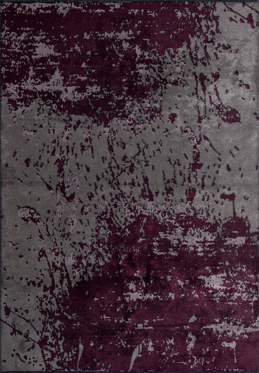 Mallorca Dark Damson - Dark Grey Rug