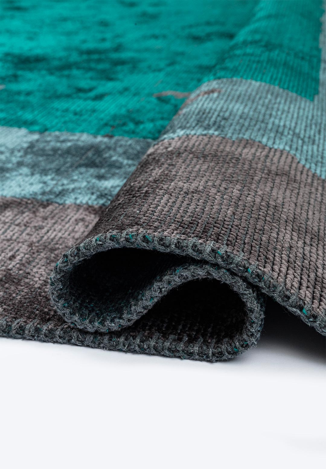 Hannover Charcoal - Petrol Rug