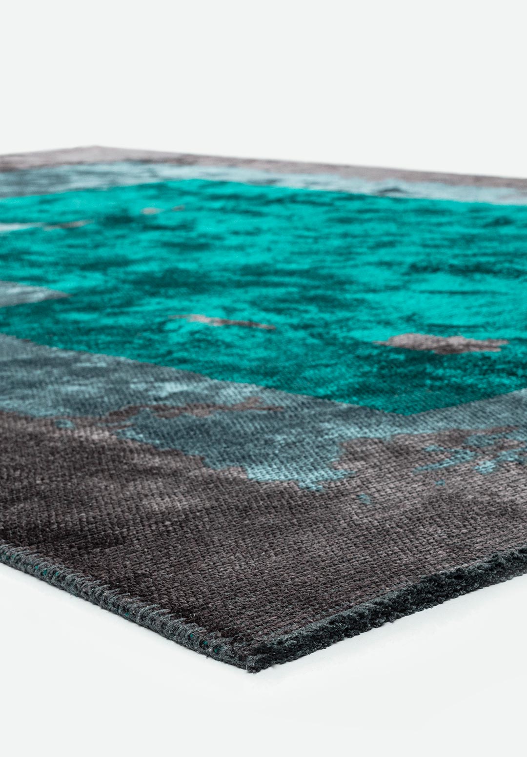 Hannover Charcoal - Petrol Rug