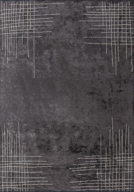Manhattan Charcoal - Beige Rug