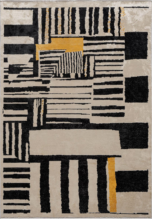 Oxford Black - Cream Rug