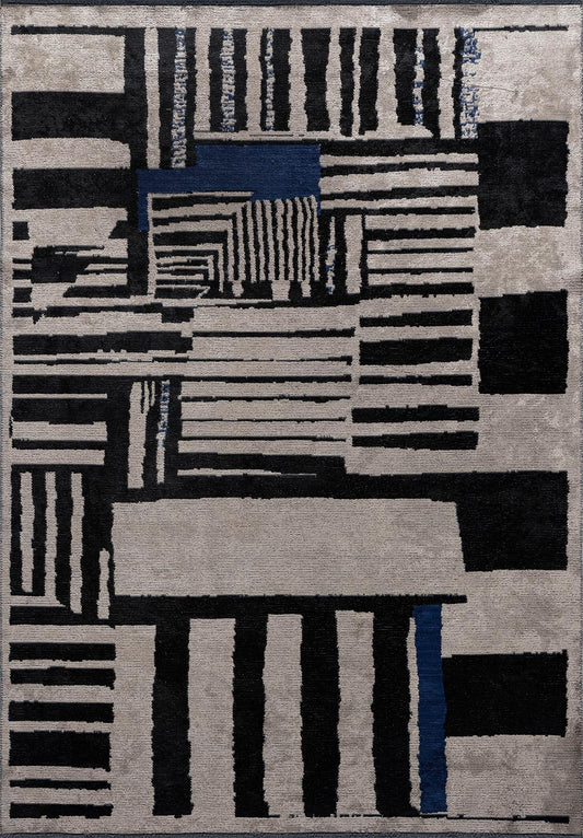 Oxford Black - Beige Rug