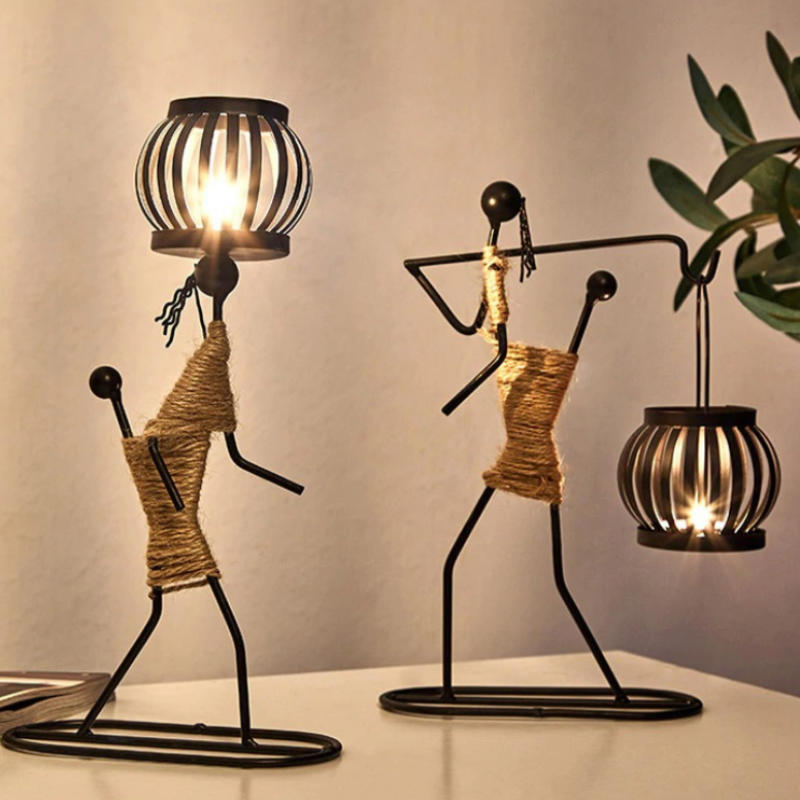 HomeQuill‚Ñ¢ Tribal Candle-Holding Figurine - Nordic Side - 