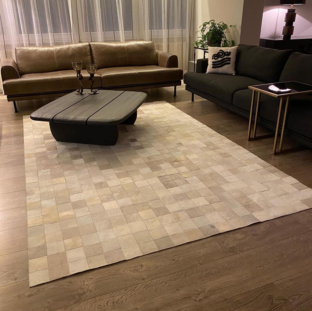 Adora Handcrafted Flatweave Natural Leather Rug