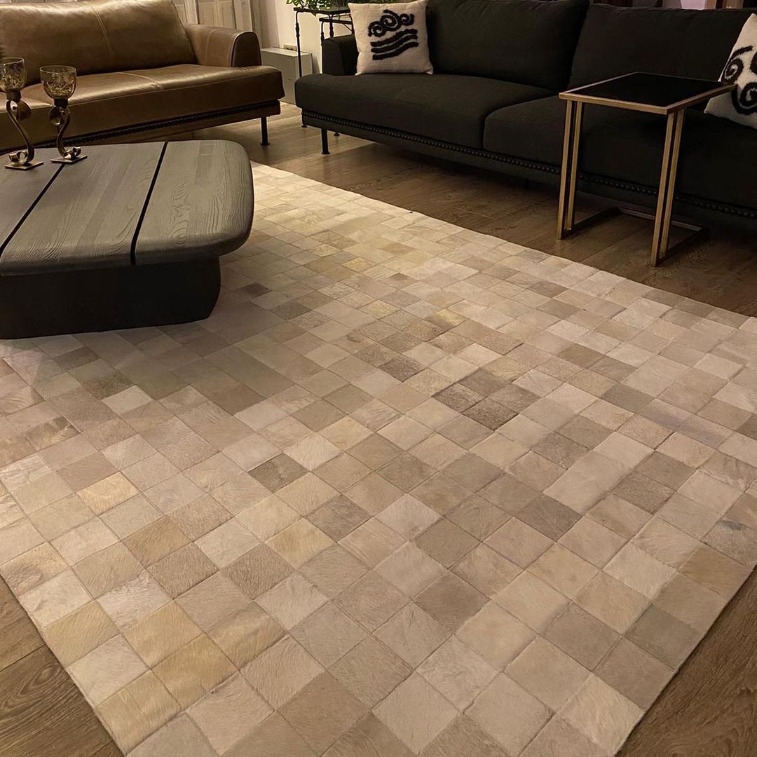 Adora Handcrafted Flatweave Natural Leather Rug