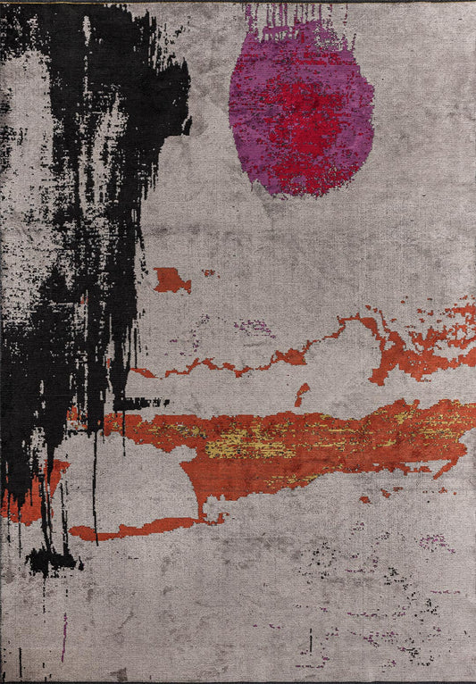 Po Black - Light Grey Rug