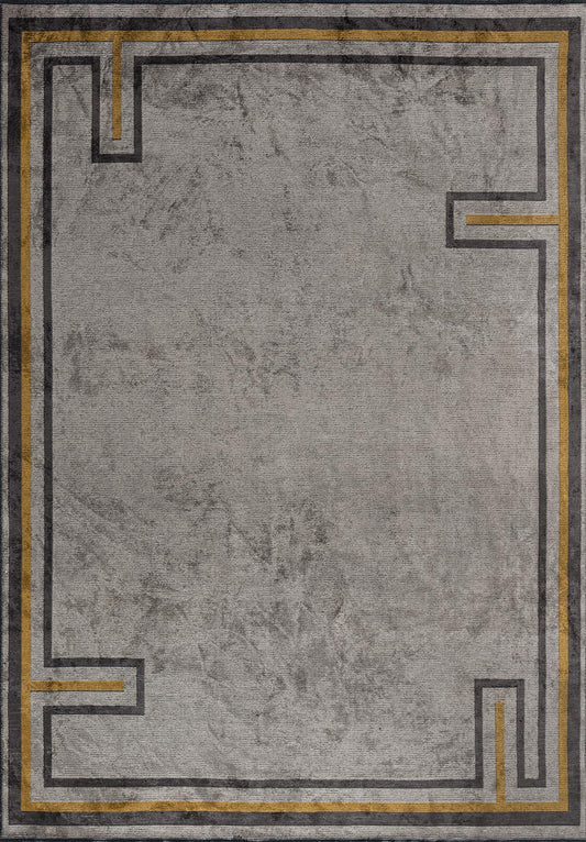 Dresden Charcoal - Beige Rug