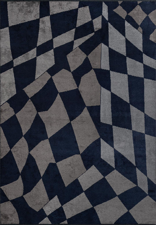 Manchester Dark Navy - Dark Grey Rug