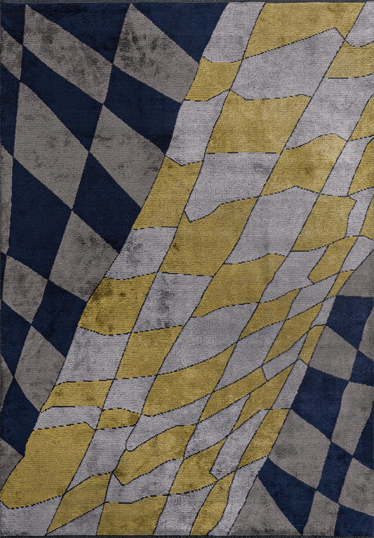 Jersey Dark Navy - Gold Rug