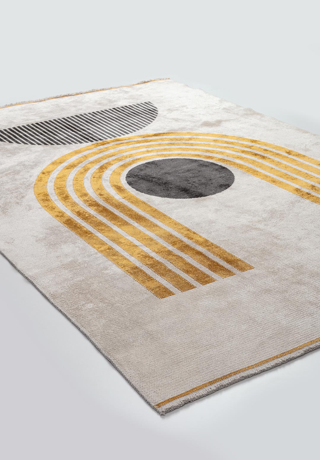 Berlin Charcoal - Gold Rug