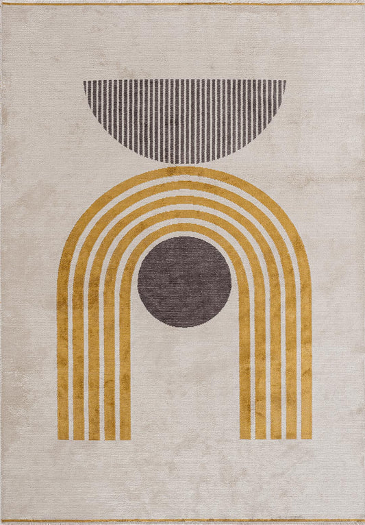 Berlin Charcoal - Gold Rug