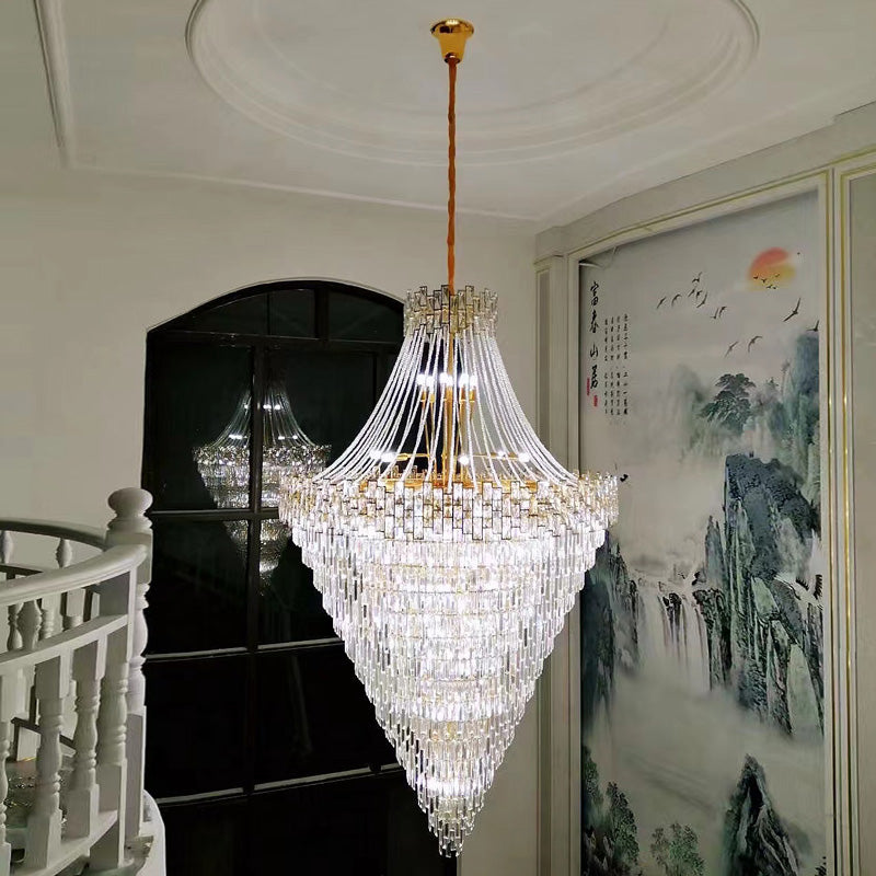 WOMO Gold Tiered Crystal Chandelier-WM2380