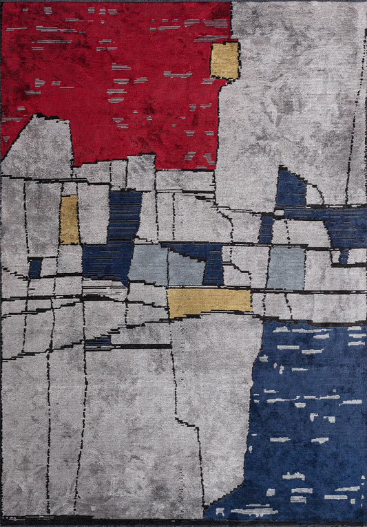 Bristol Red - Light Grey Rug