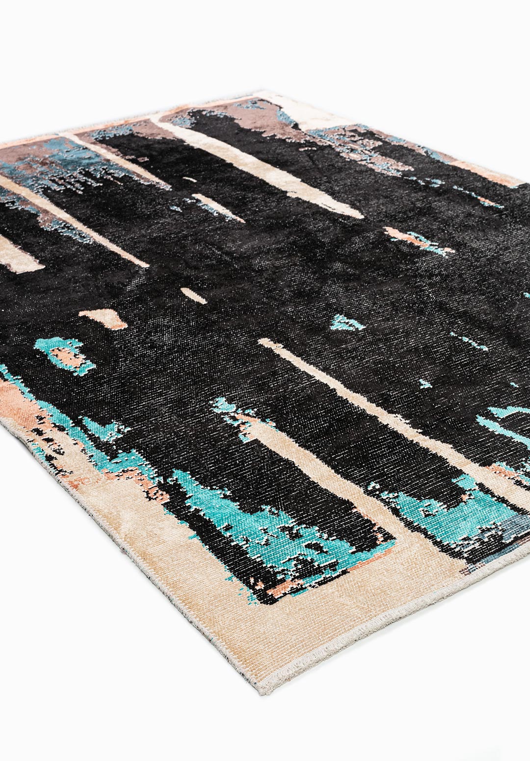 Capri Black - Petrol Rug