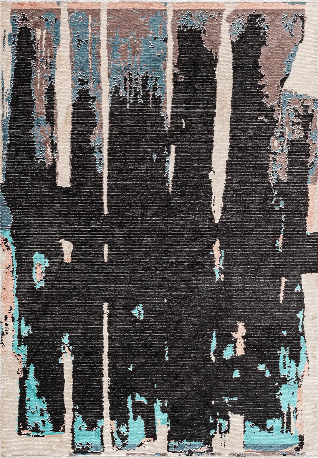 Capri Black - Petrol Rug