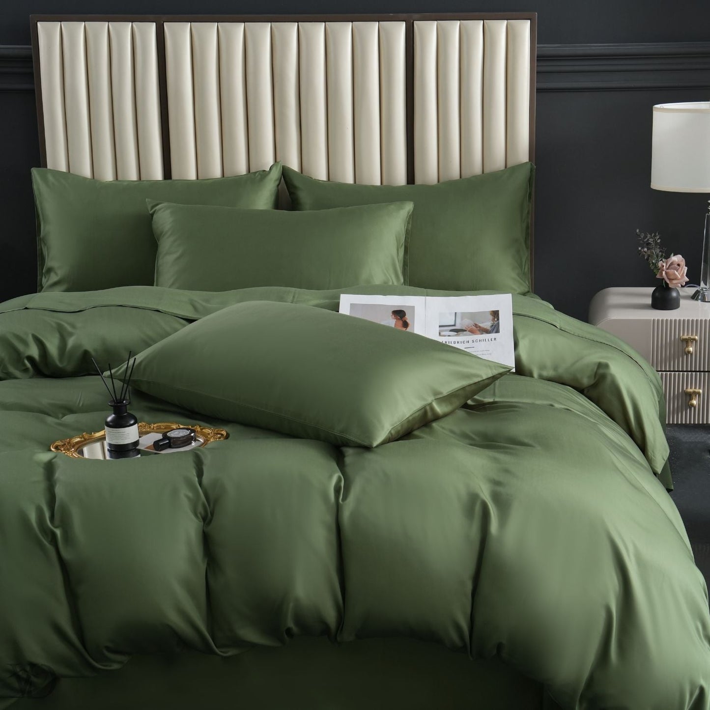 Green Dream Olive Luxury Bamboo Bedding Set