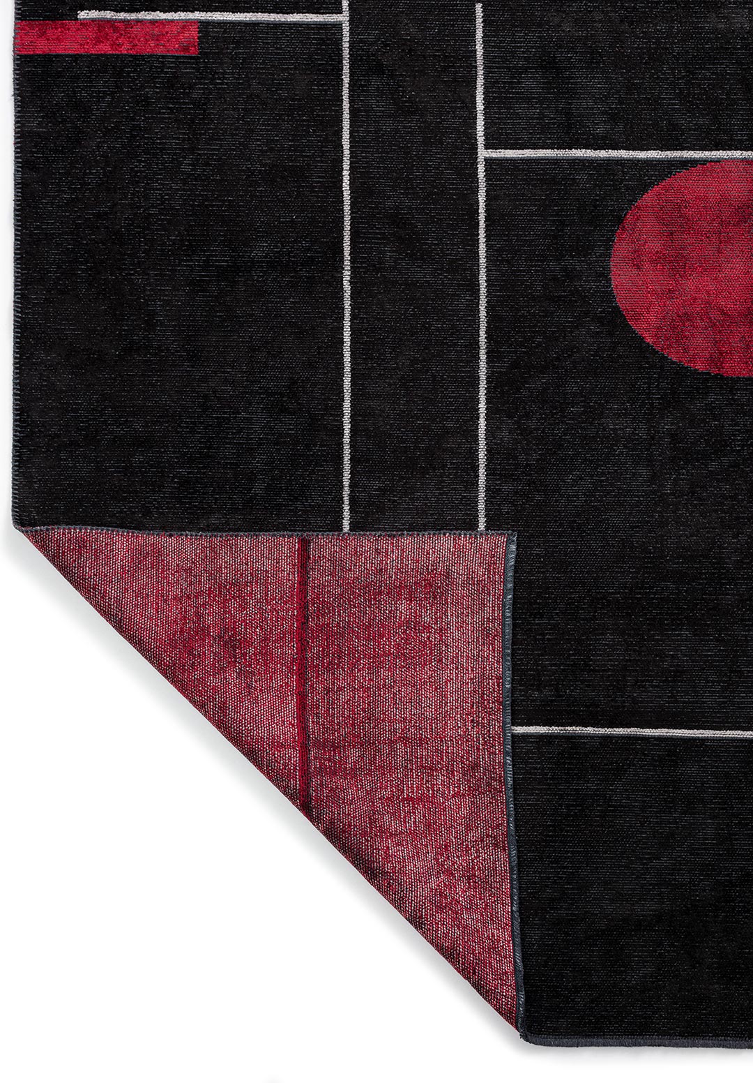 Circus Light Grey - Black Rug