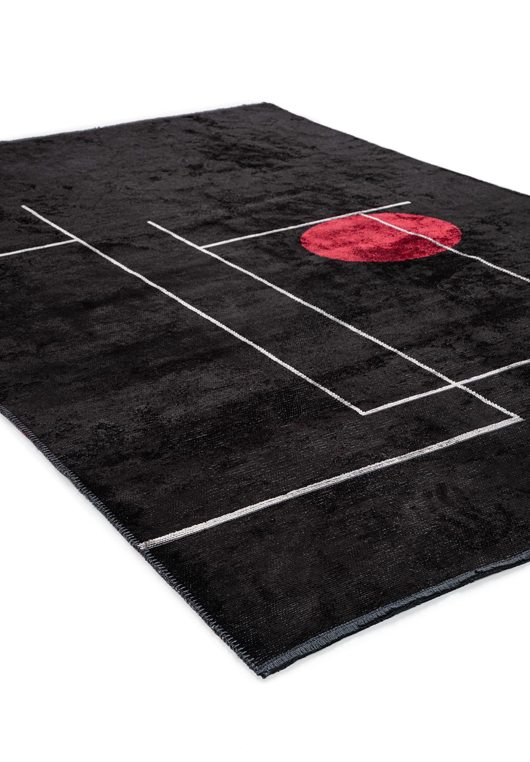 Circus Light Grey - Black Rug