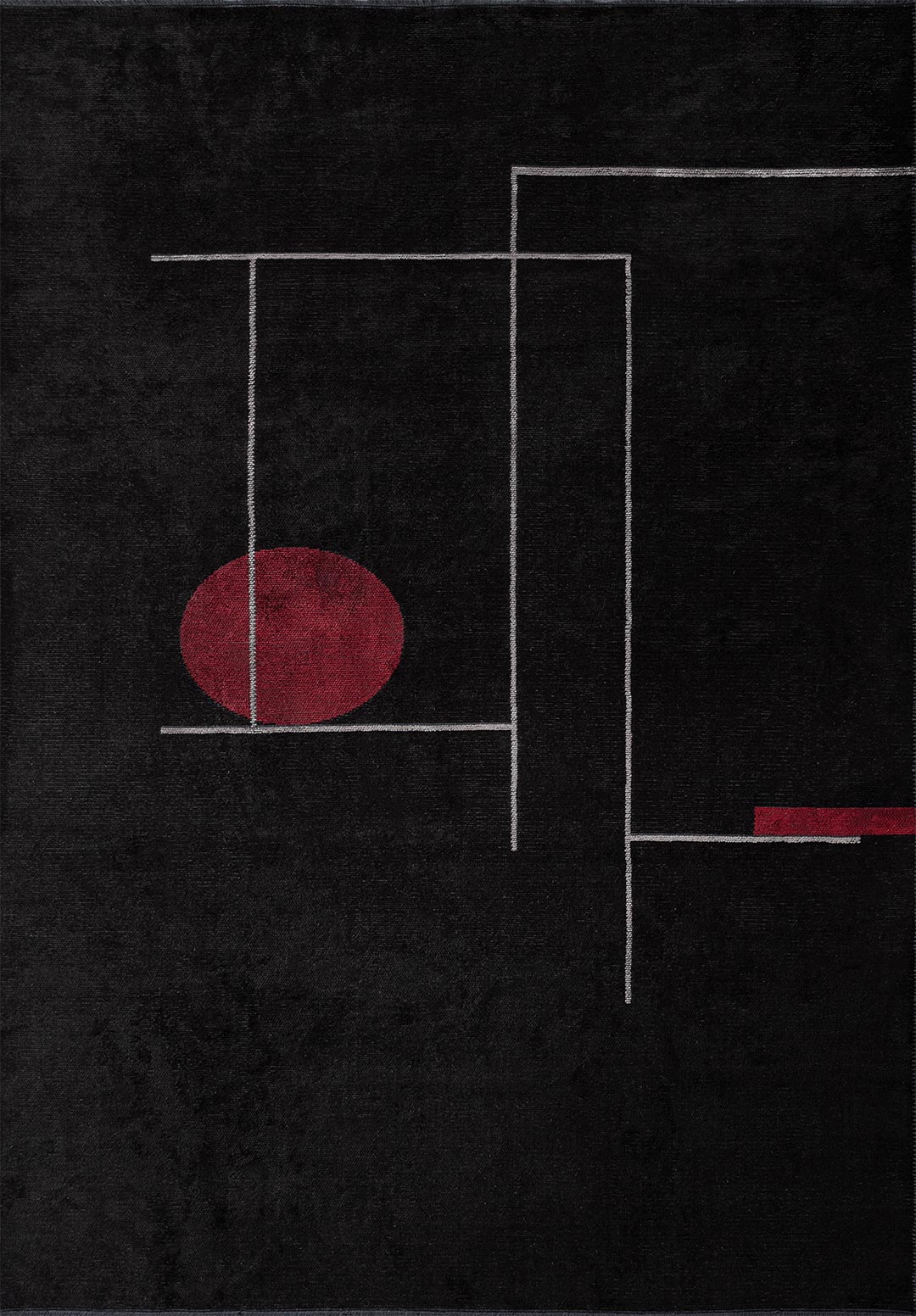 Circus Light Grey - Black Rug