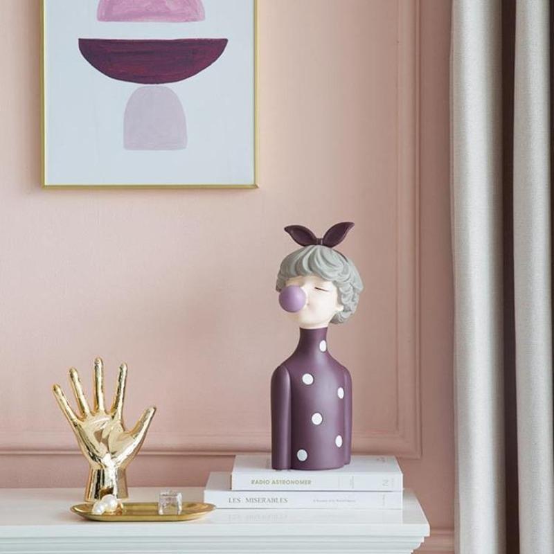 Bubblegum Girl Resin Figurine