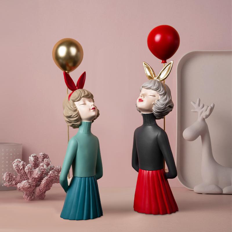 Balloon Resin Balloon Girl Statue