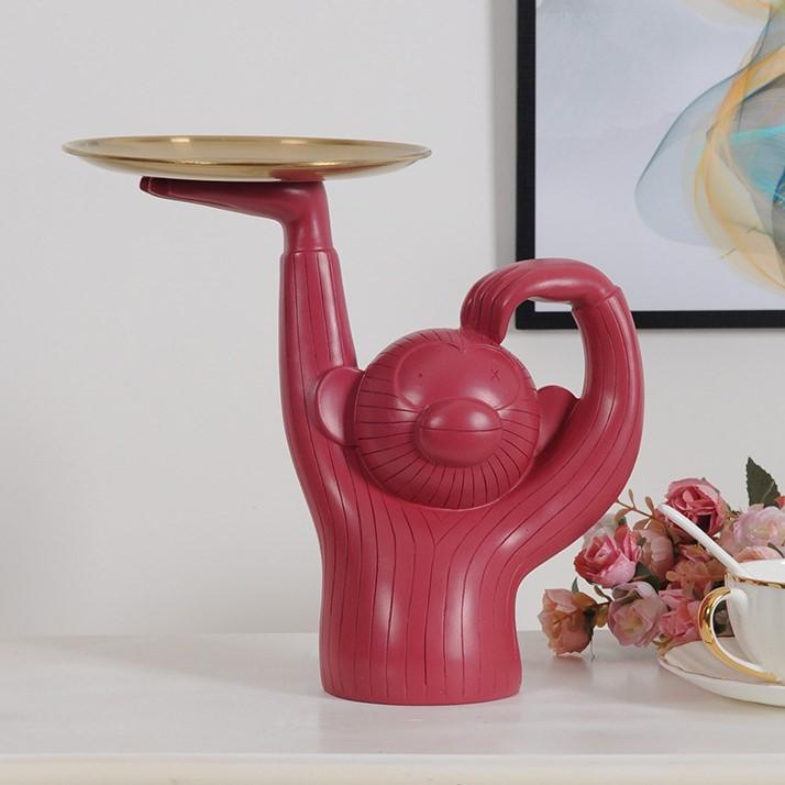 Monkey Decorative Monkey Sculpture Tray