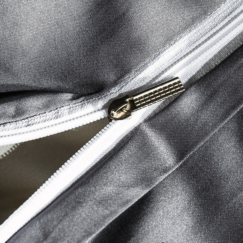 Lezkira Vibrant Grey Luxury Egyptian Cotton Embroidery Bedding Set