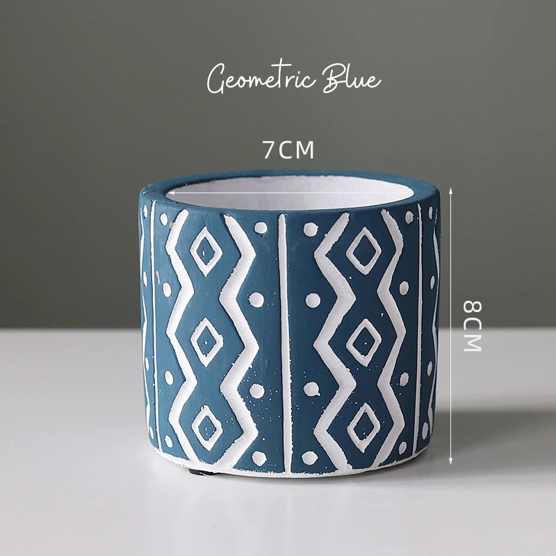 HomeQuill‚Ñ¢ Retro Geometric Flower Pots - Nordic Side - 