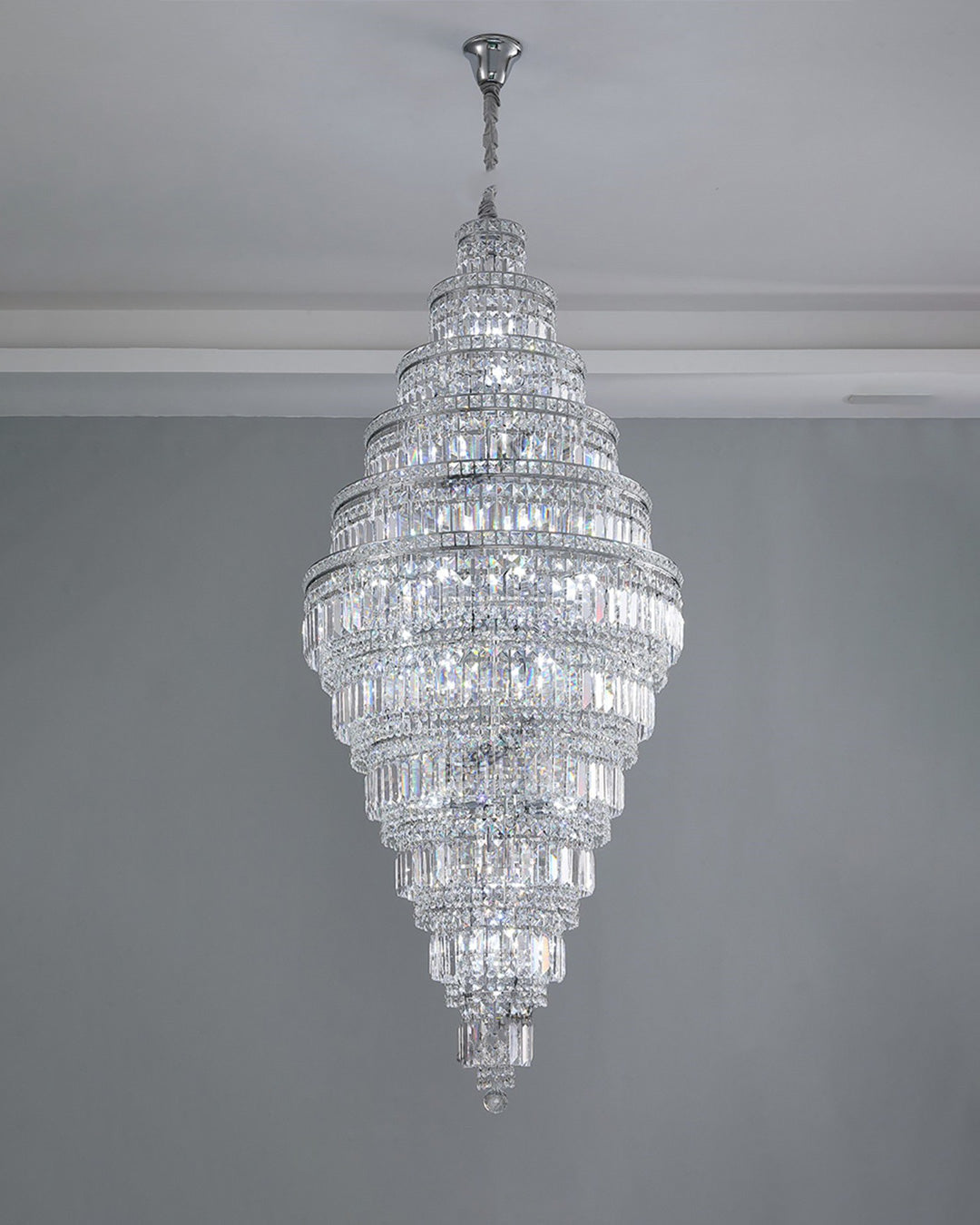 WOMO Tiered Crystal Foyer Chandelier-WM2389