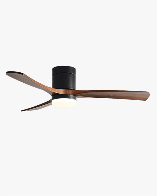 WOMO 3 Wood Blade Hugger Ceiling Fan Lamp-WM5116
