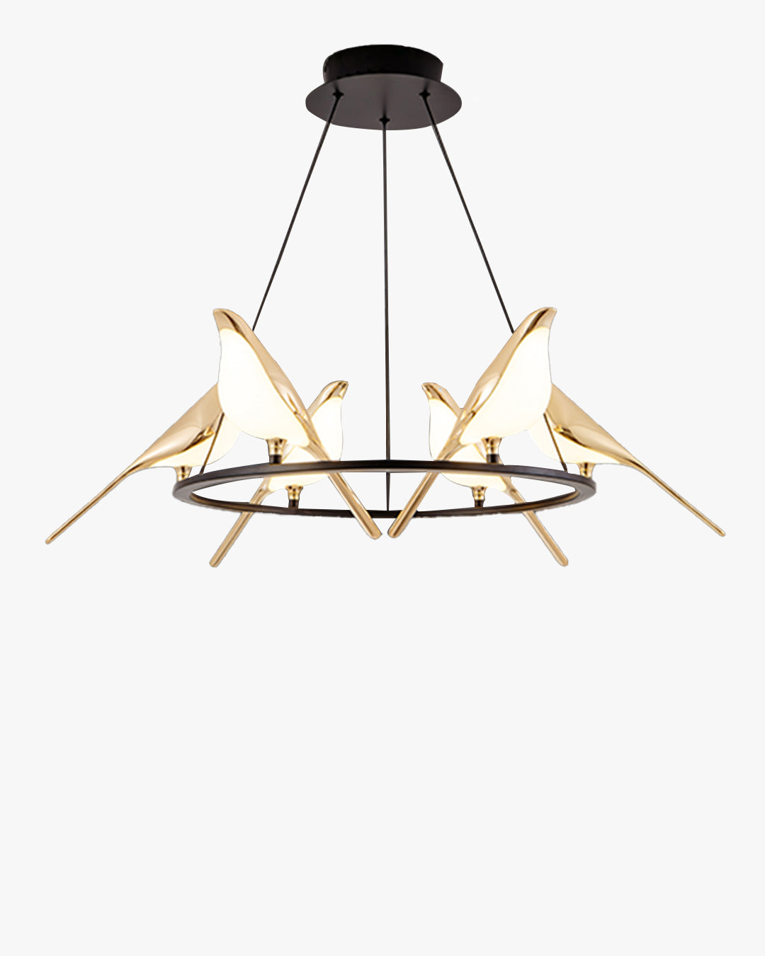 WOMO Black and Gold Bird Chandelier-WM2512