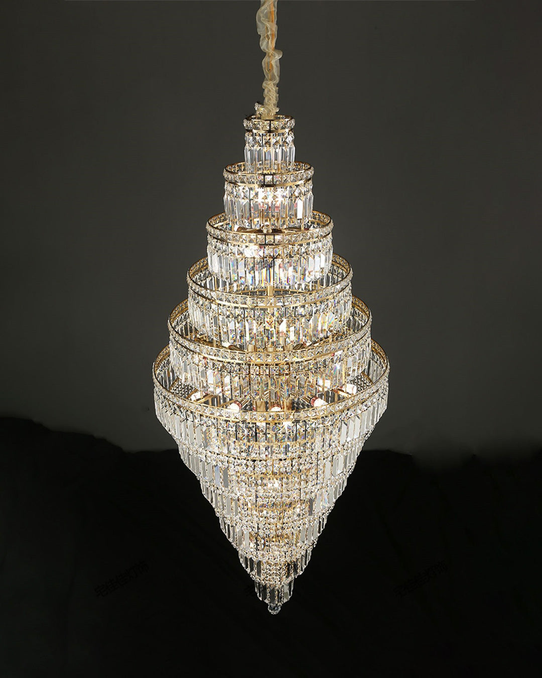 WOMO Tiered Crystal Foyer Chandelier-WM2389