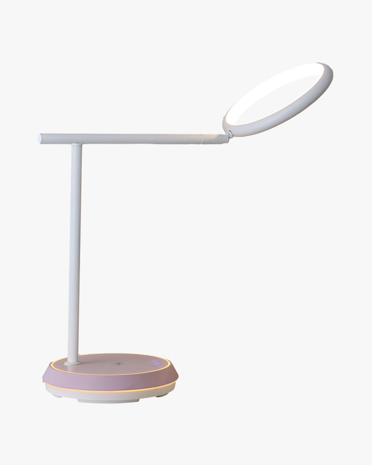 WOMO Dimmable Touch Round Desk Lamp with Wireless Charger-WM8042