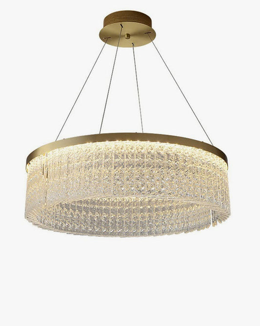 WOMO Hammered Glass Round Chandelier-WM2489
