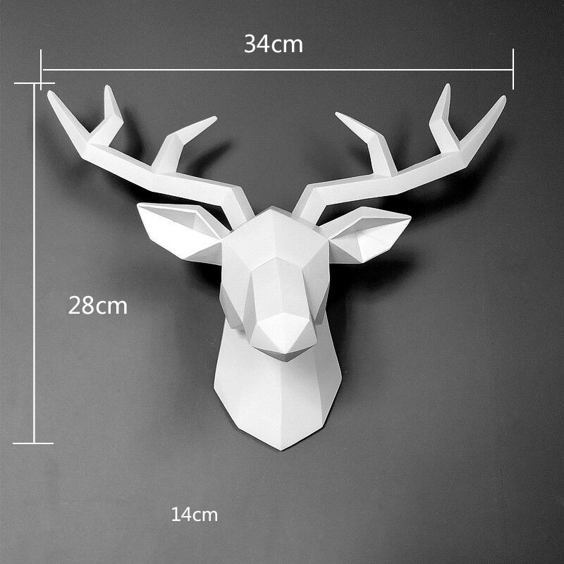 HomeQuill‚Ñ¢ Geometric 3D Deer Head Wall Decoration - Nordic Side - 