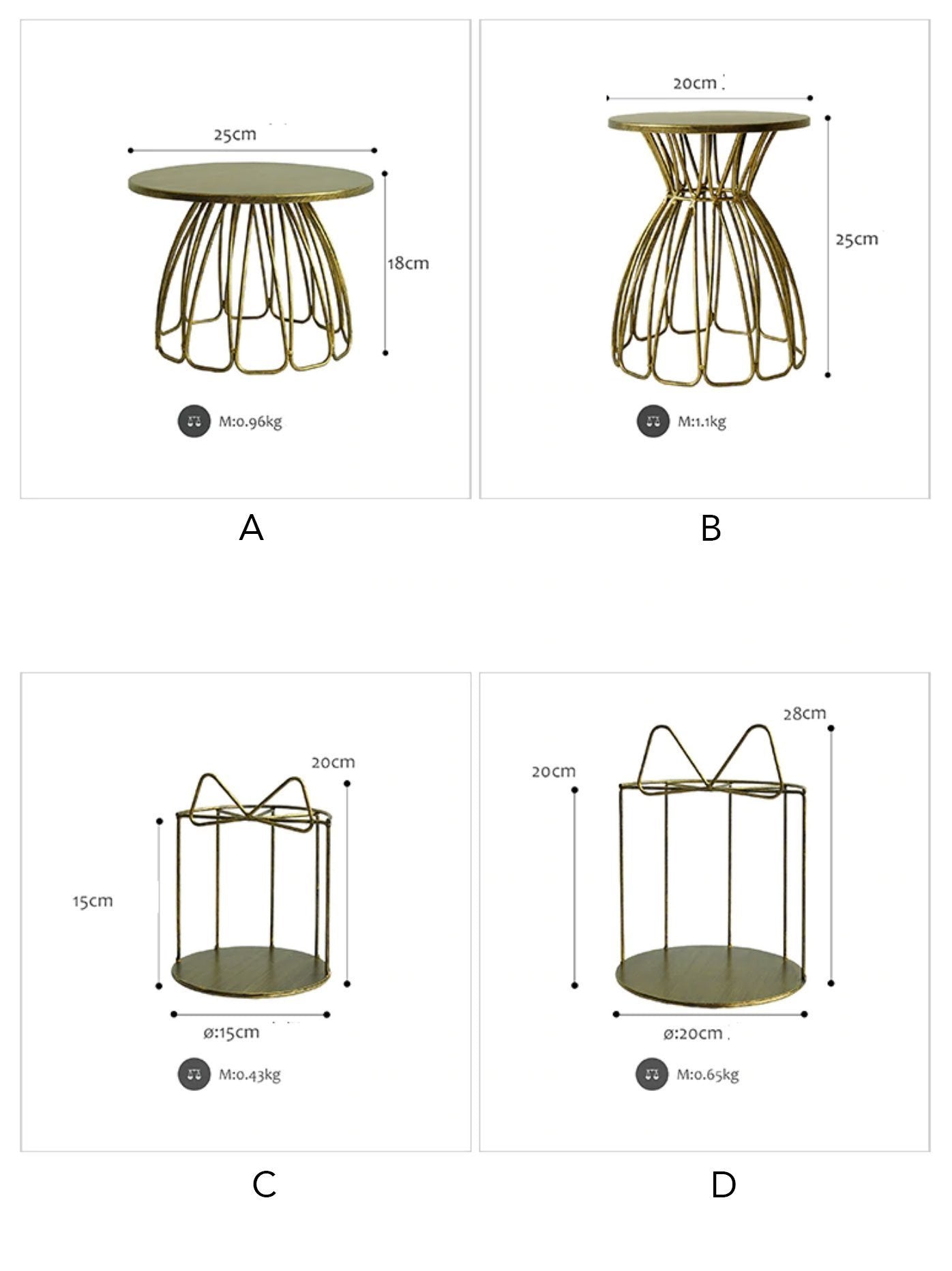 Vintage Resin Gold Trays - Nordic Side - 