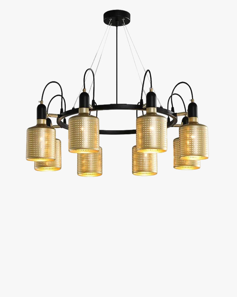 WOMO Industrial Adjustable Gold Chandelier-WM2262
