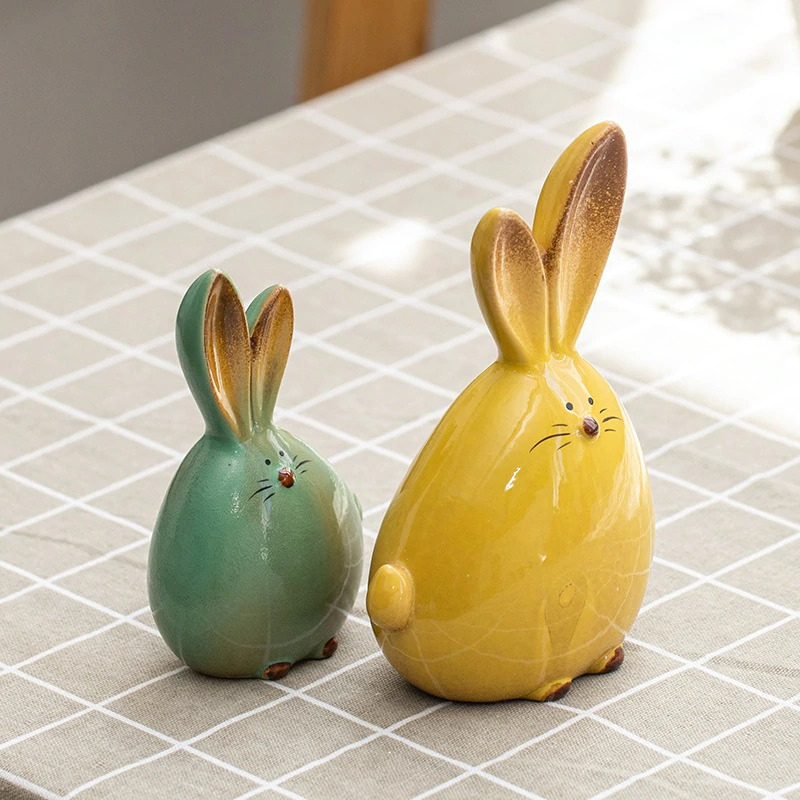 HomeQuill‚Ñ¢ Ceramic Bunny Tabletop Set - Nordic Side - 