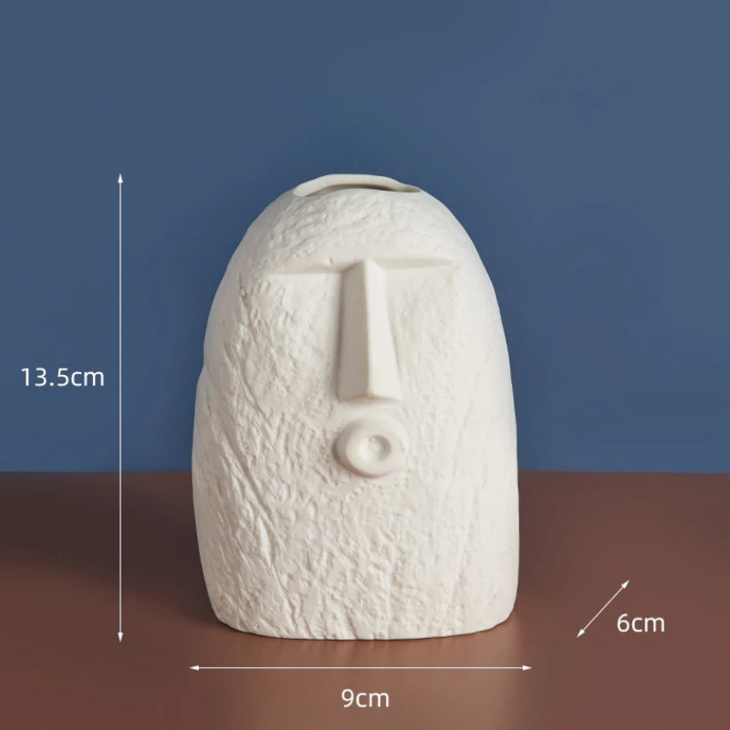 HomeQuill‚Ñ¢ Nordic Face Ceramic Vases - Nordic Side - 