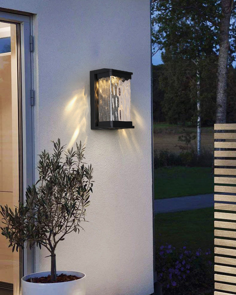 WOMO Seeded Glass Outdoor Wall Light-WM9160