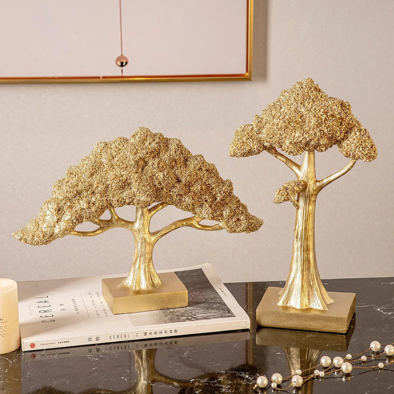 HomeQuill‚Ñ¢ Golden Money Tree Statue - Nordic Side - 