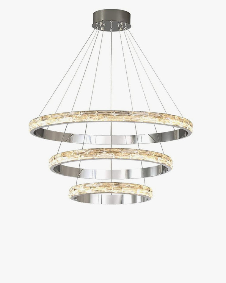 WOMO Tiered Circular Led Crystal Chandelier-WM2491
