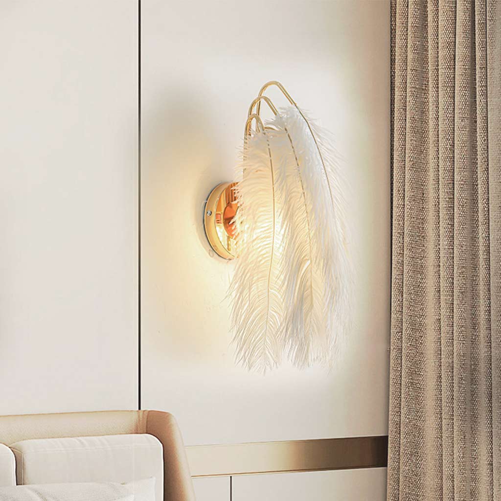 Ostrich Feather Wall Lamp Design