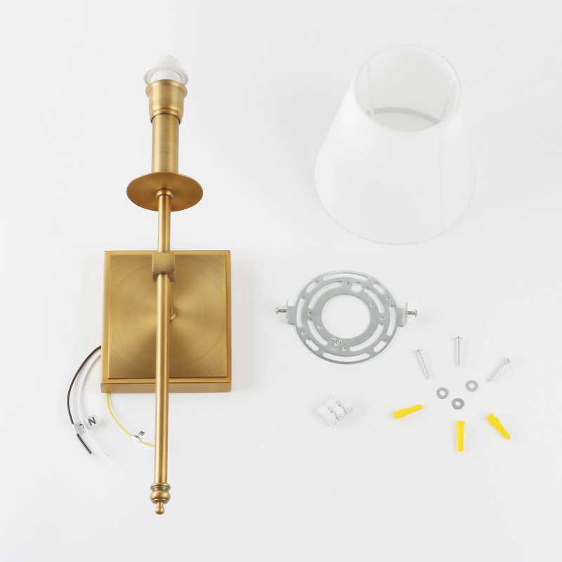 Pires Brass/Copper Wall Sconce - Fabric Shade