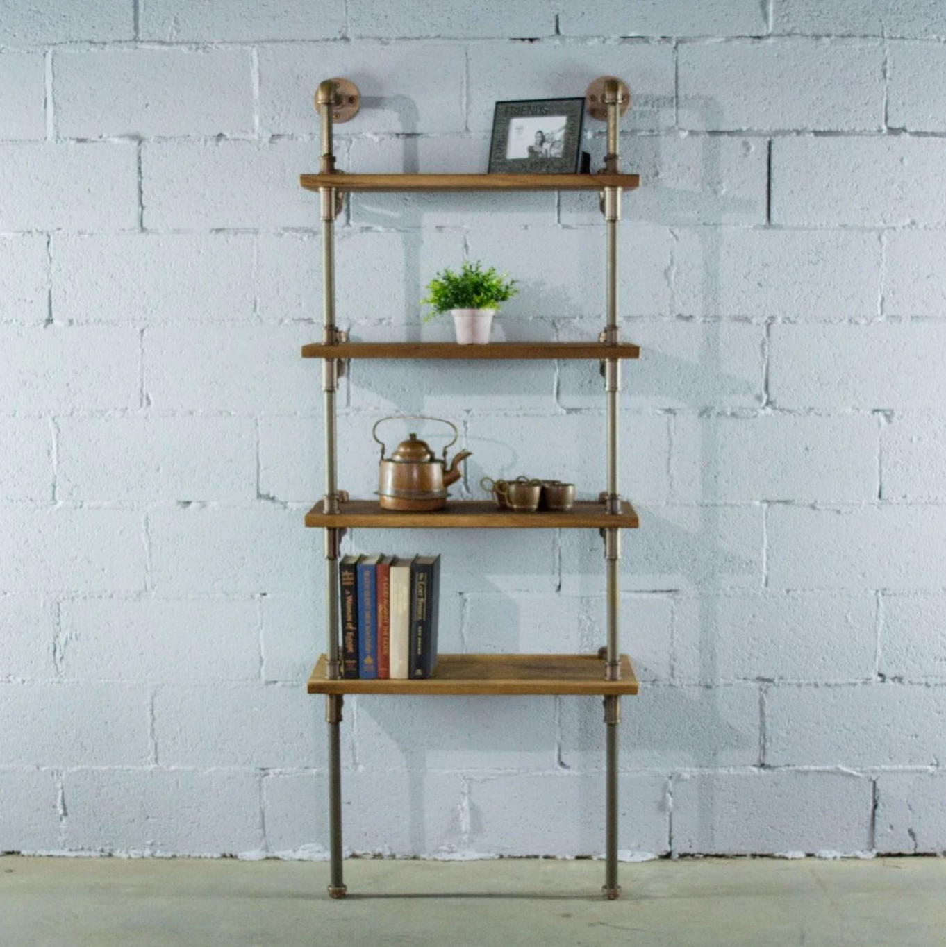 Four Shelf Wall Mounted Bookcase
