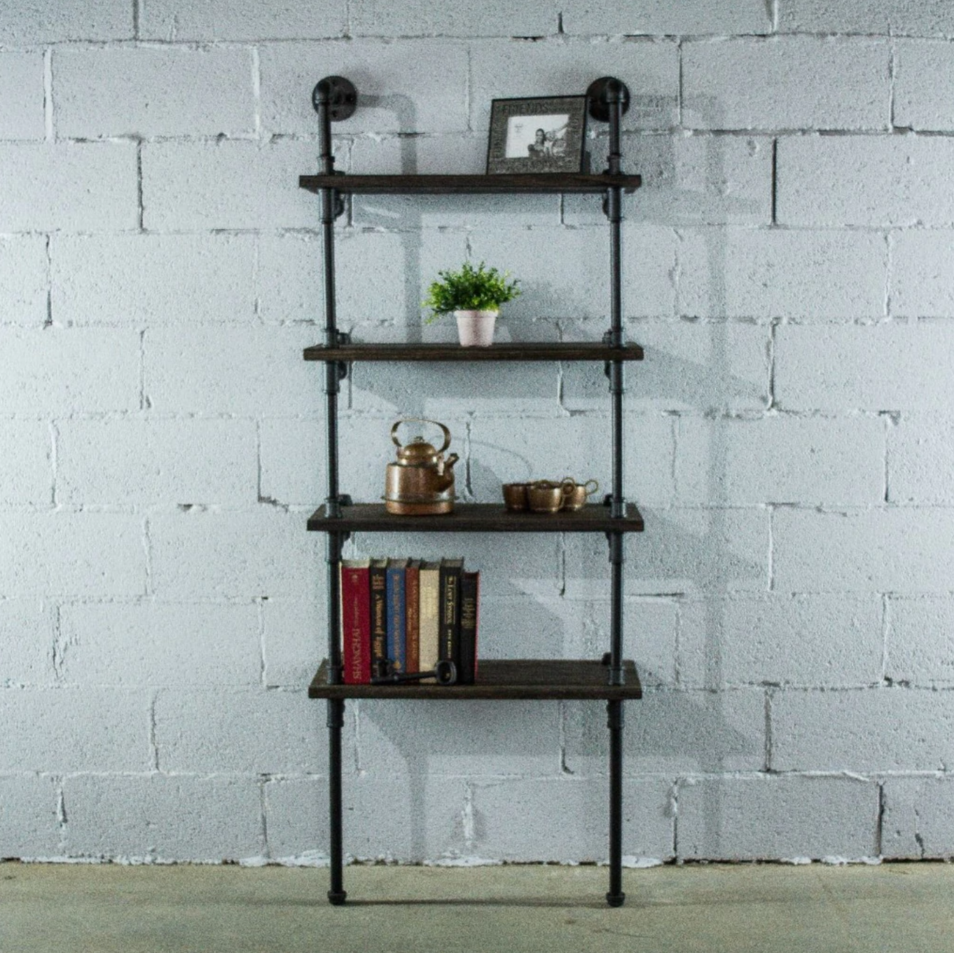 Four Shelf Wall Mounted Bookcase